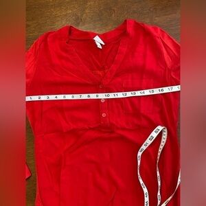 MERONA Red COTTON KNIT TOP -long sleeve cotton top 0824